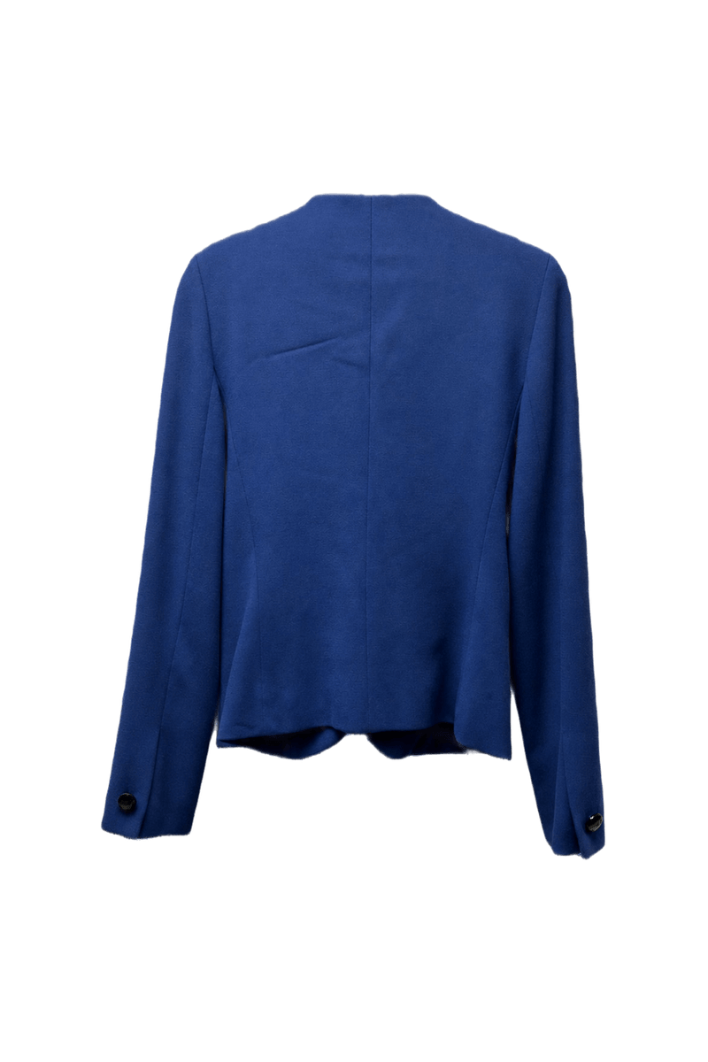 1980s Vibrant Blue Wool Blazer - Back View