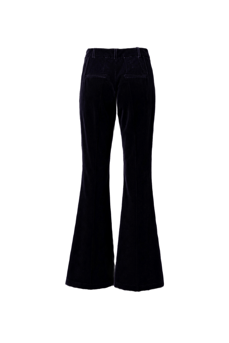1980s Black Velvet Pants - Back View