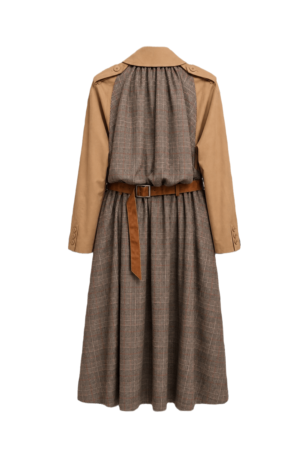 1980s Tan Cotton Blend Coat - Back View