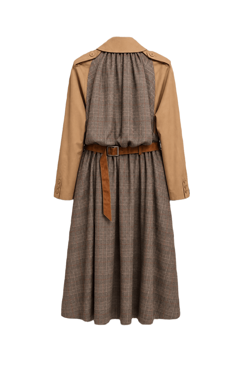 1980s Tan Cotton Blend Coat - Back View