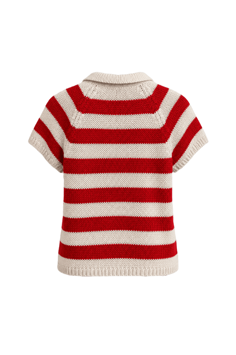 1960s Red Knit Polo - Back View