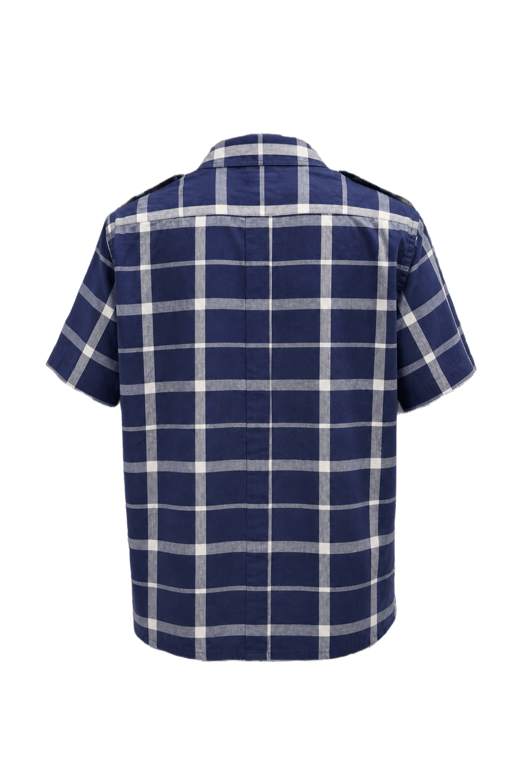 1980s Navy Blue Cotton Shirt - Back View