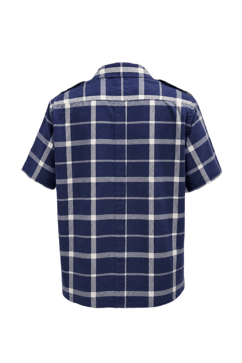 1980s Navy Blue Cotton Shirt - Back View