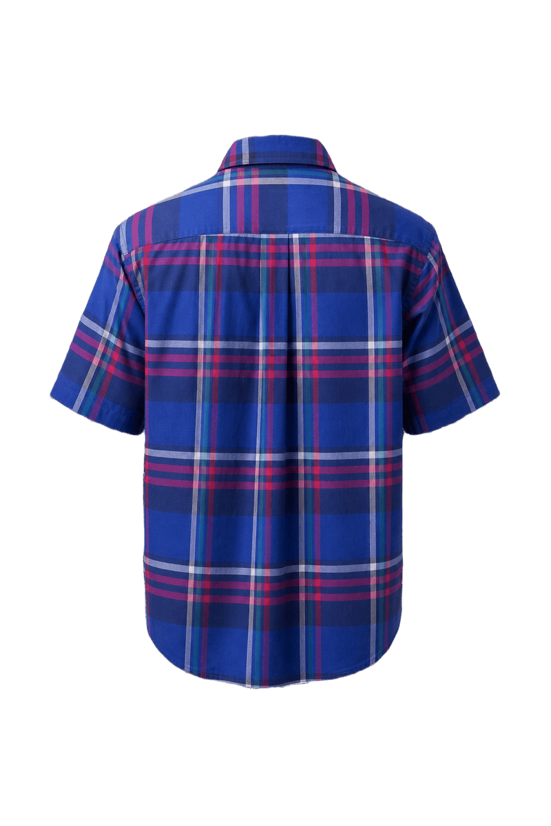 1980s Royal Blue Cotton Shirt - Back View