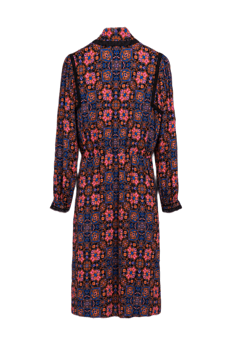 1970s Vibrant Pink Synthetic Blend Dress - Back View