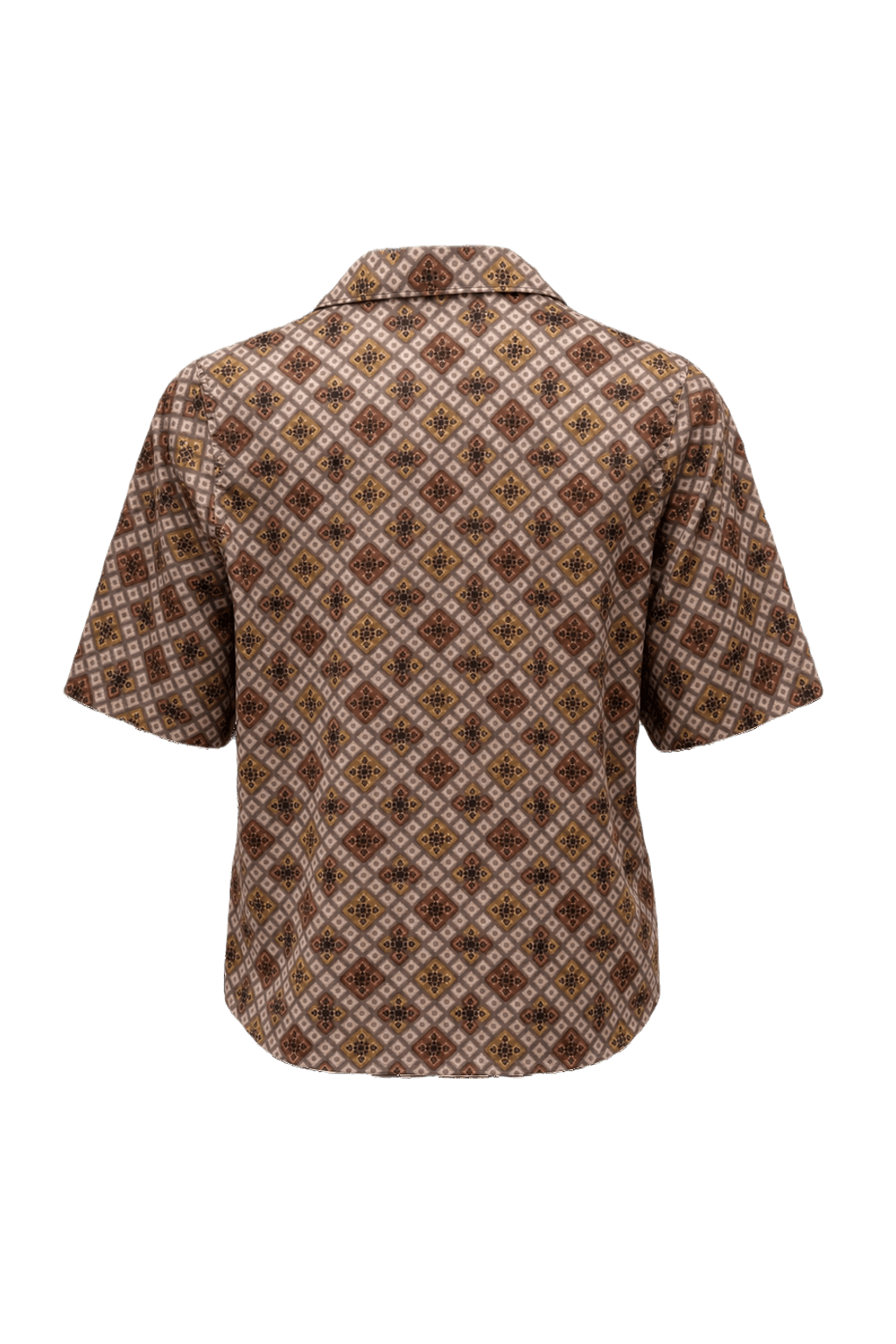 1960s Brown Synthetic Blend Blouse - Back View