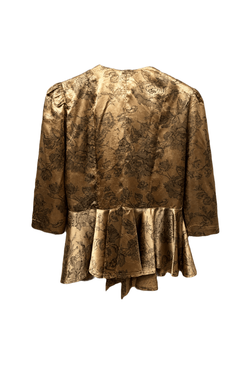 1980s Gold Acetate Blazer - Back View