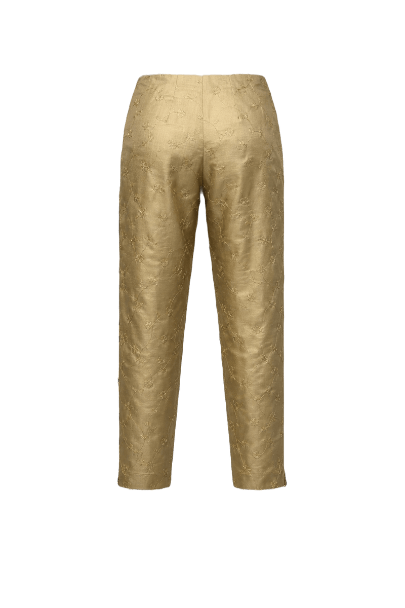 1990s Gold Satin Pants - Back View