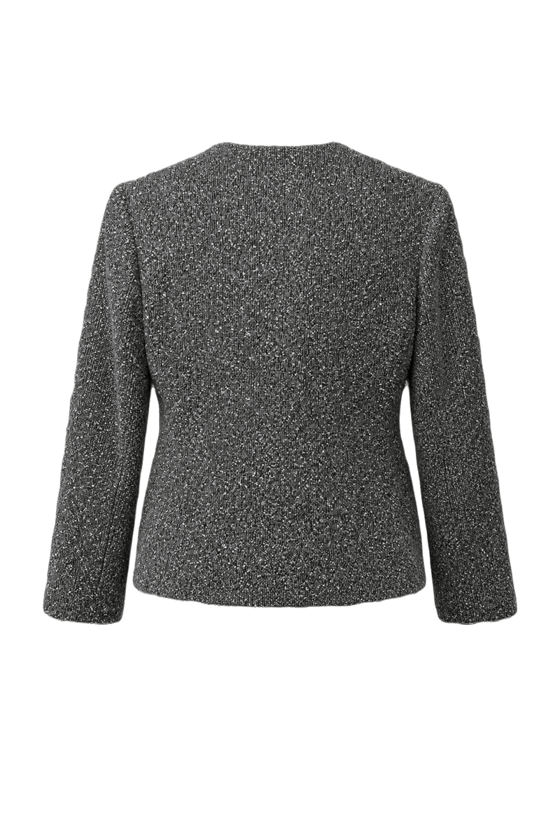 1980s Grey Viscose Blend Blazer - Back View