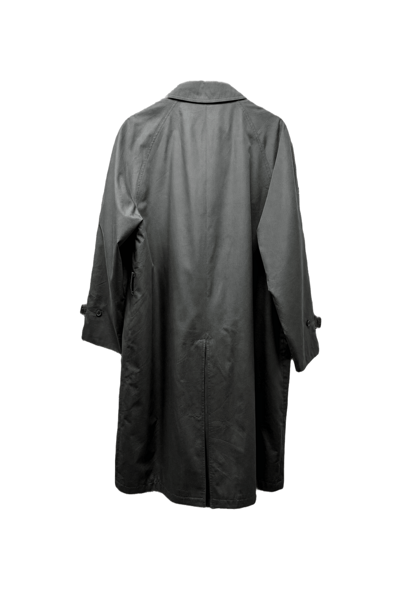 1980s Dark Grey Cotton Blend Coat - Back View