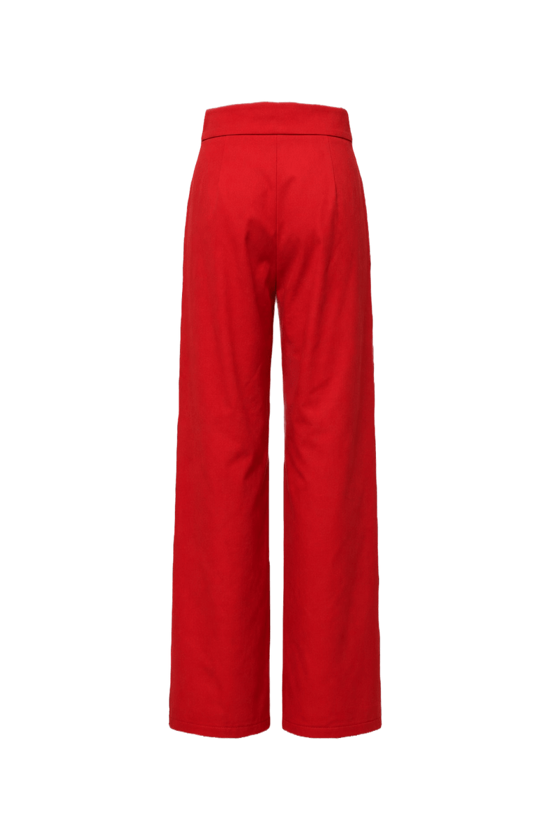 1980s Red Satin Pants - Back View
