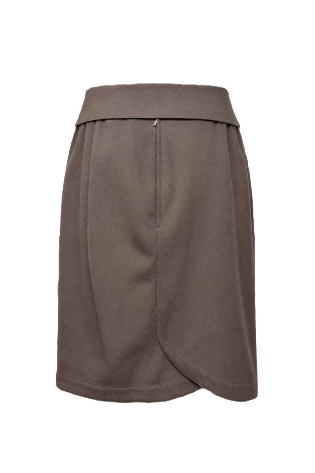 1980s Brown Wool Blend Skirt - Back View