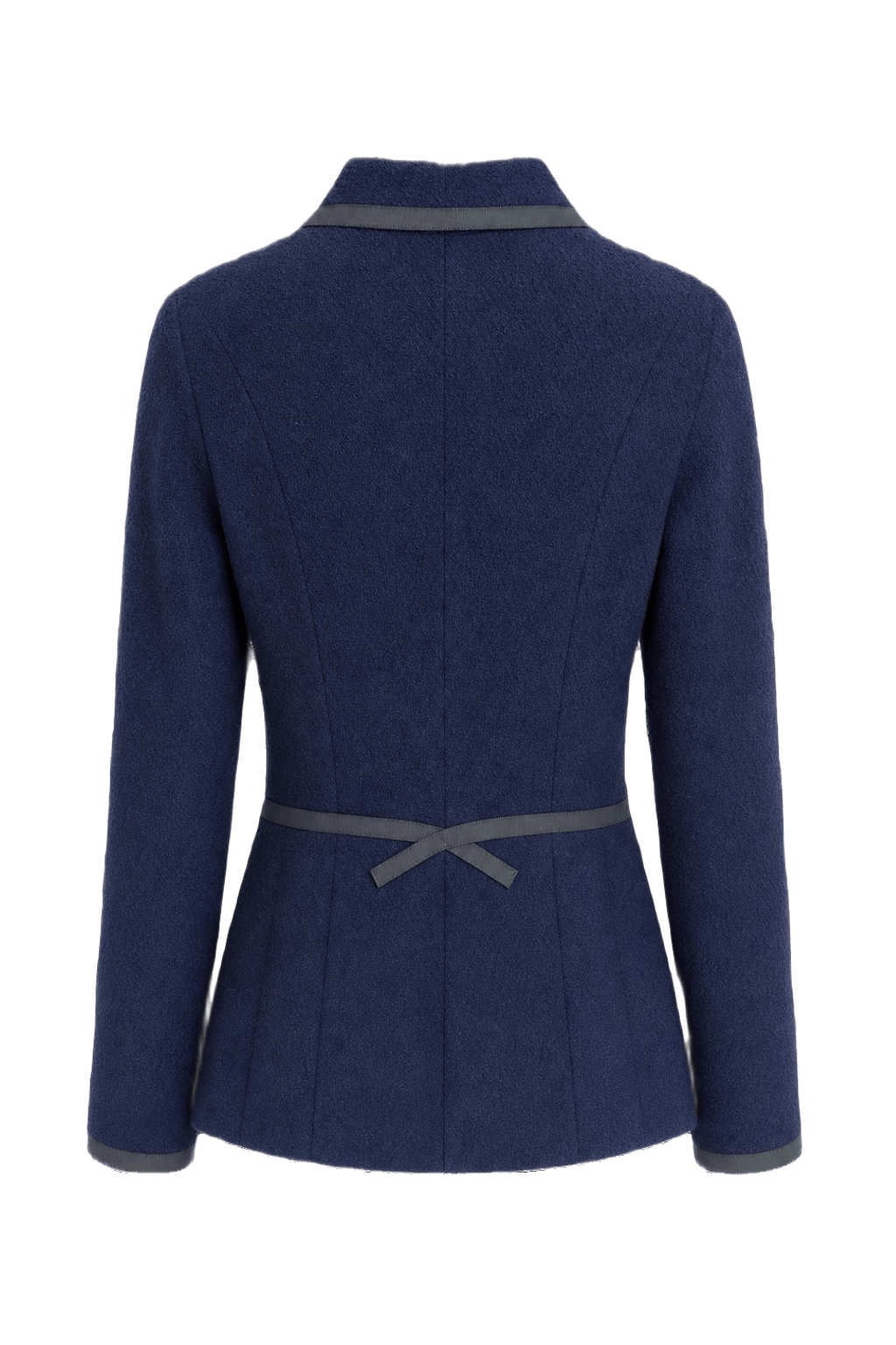 1990s Navy Blue Wool Blend Blazer - Back View