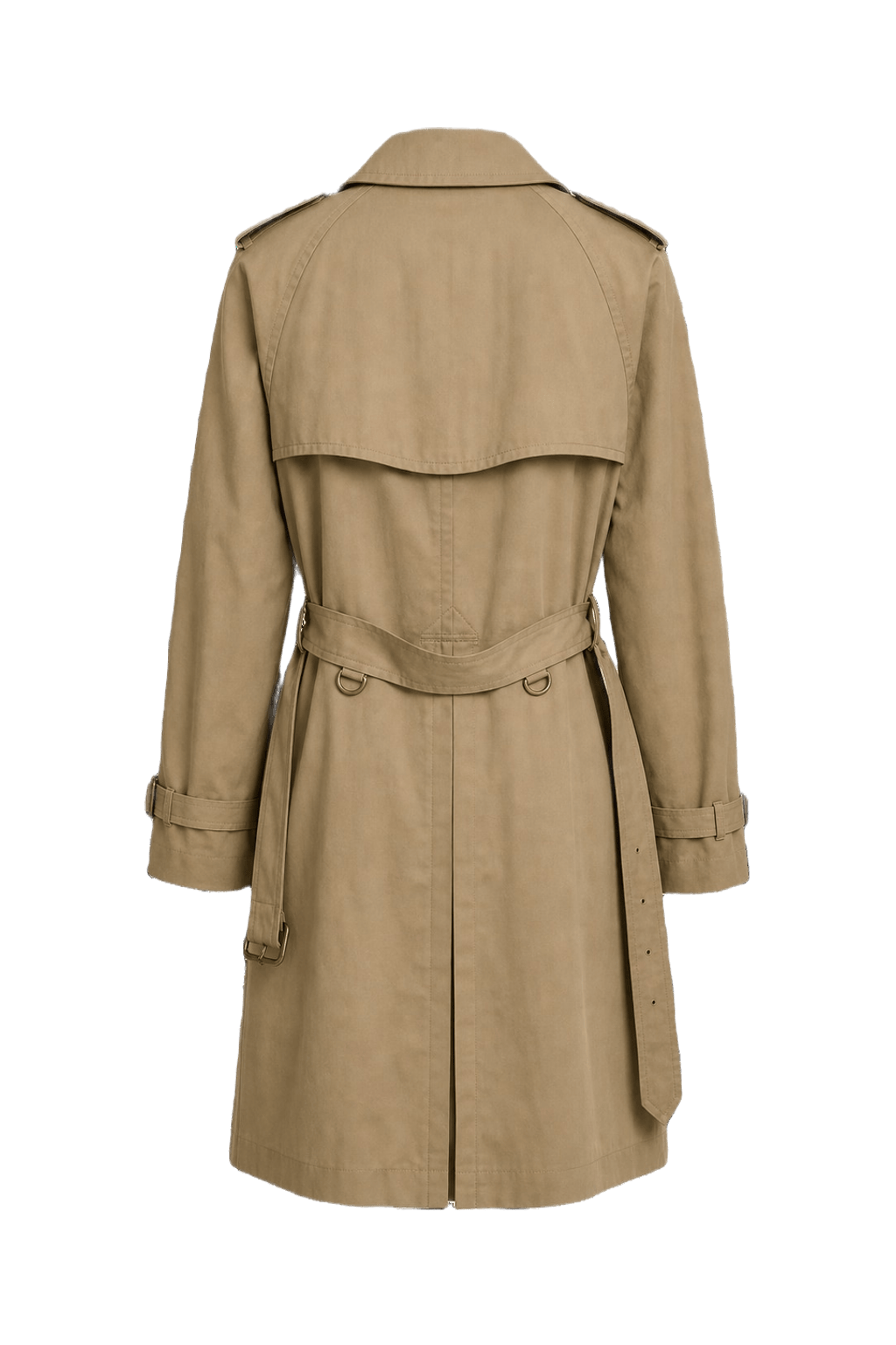 1980s Beige Cotton Blend Trench Coat - Back View