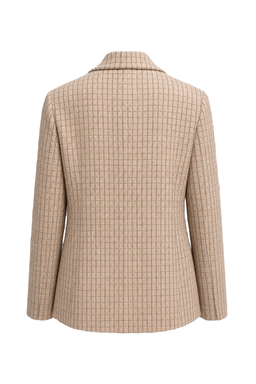 1990s Light Beige Wool Blend Blazer - Back View
