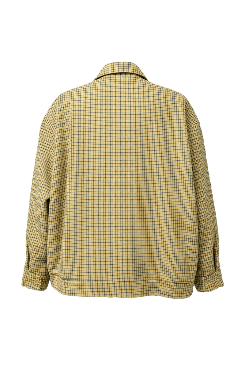 1980s Yellow Cotton Blend Jacket - Back View
