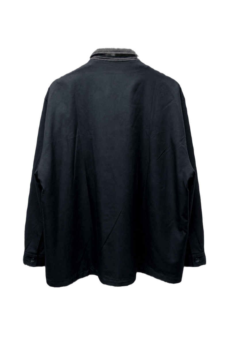 1980s Black Cotton Blend Jacket - Back View