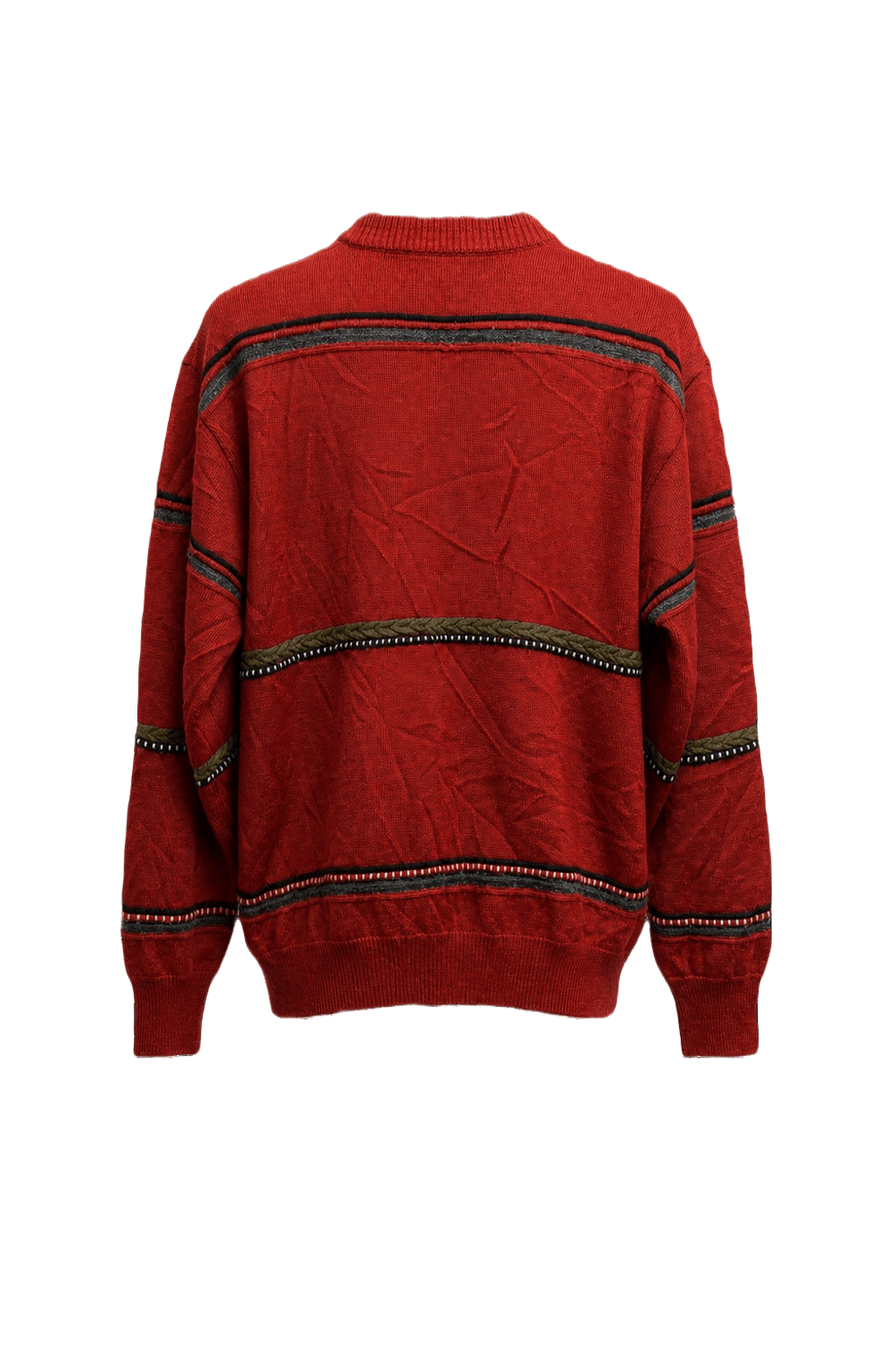 1990s Rust Red Wool Blend Sweater - Back View