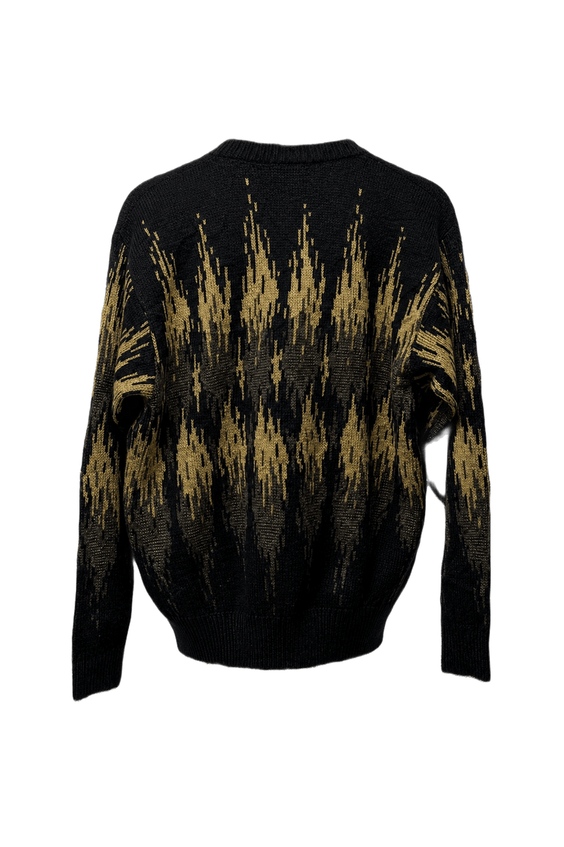 1990s Black Wool Blend Sweater - Back View