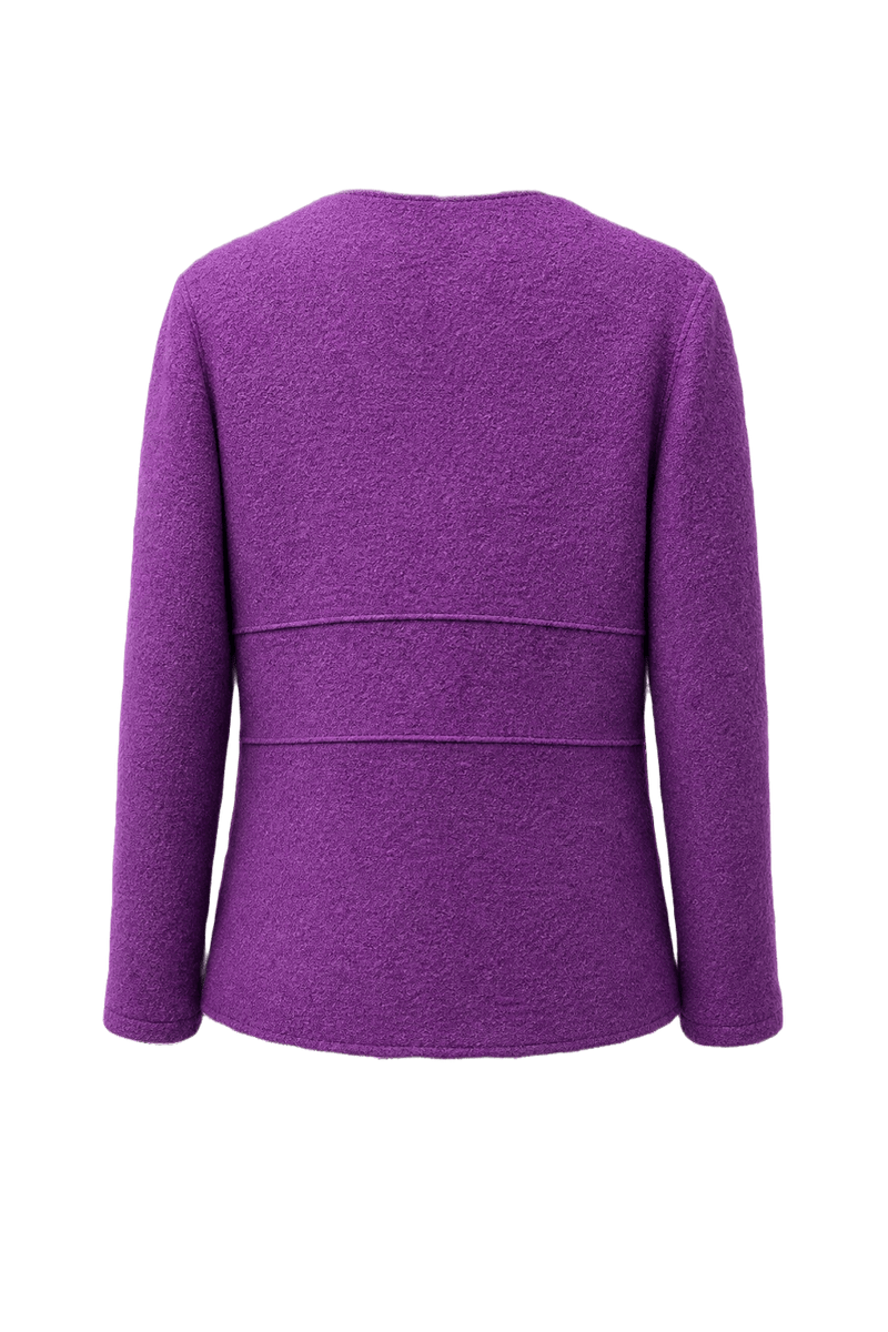 1980s Purple Wool Blend Blazer - Back View