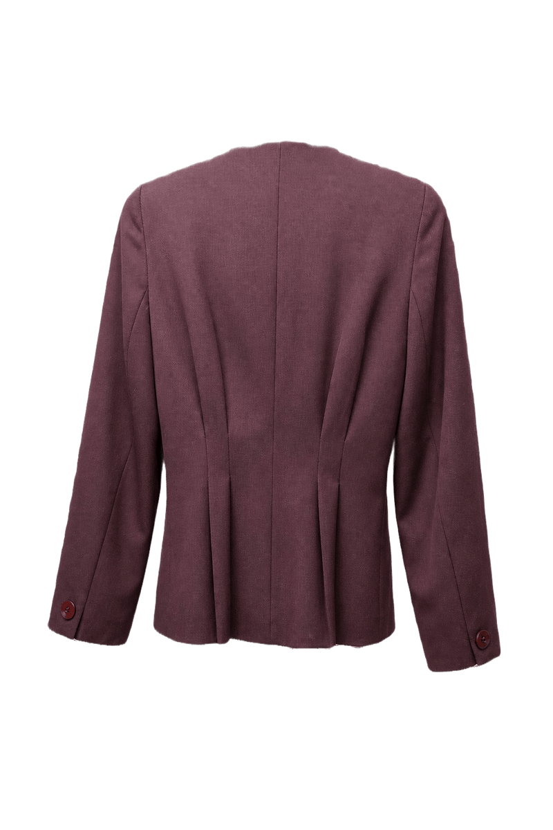 1970s Burgundy Wool Blazer - Back View