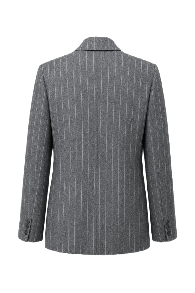 1980s Charcoal Grey Wool Blazer - Back View