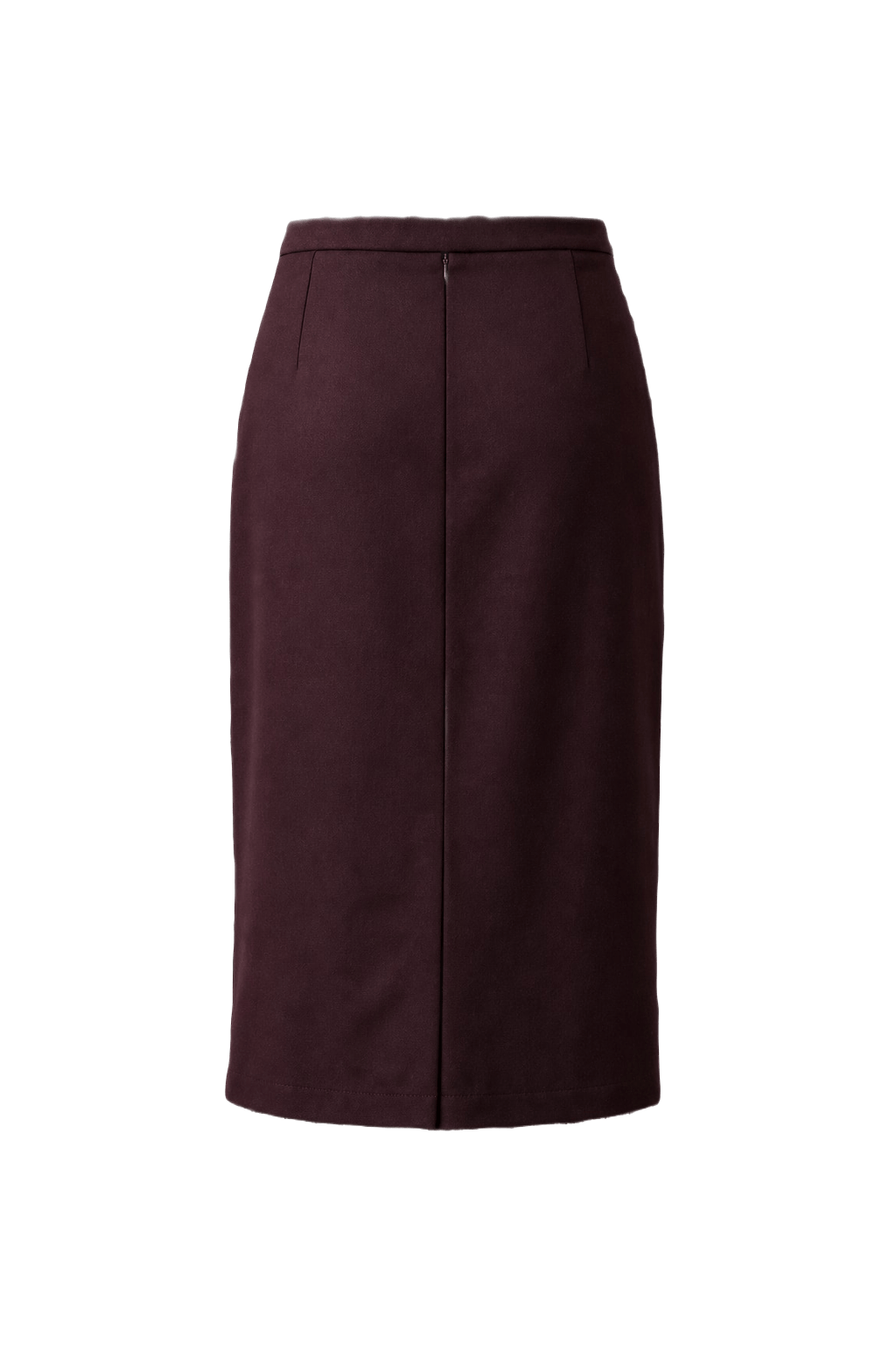 1970s Dark Burgundy Wool Skirt - Back View