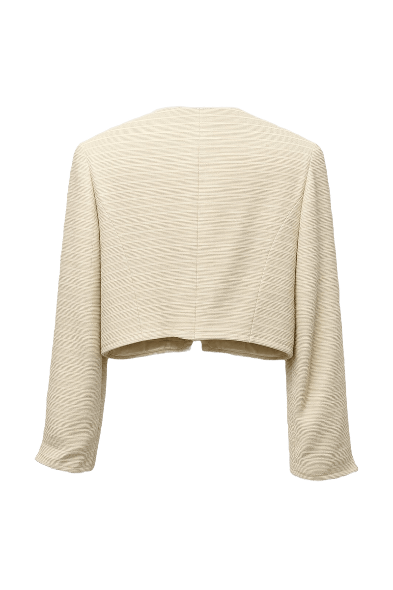 1980s Cream Wool Blend Jacket - Back View