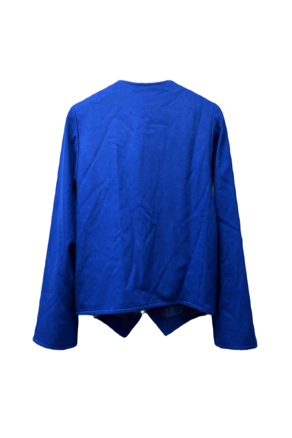 1980s Vibrant Blue Wool Blend Blazer - Back View
