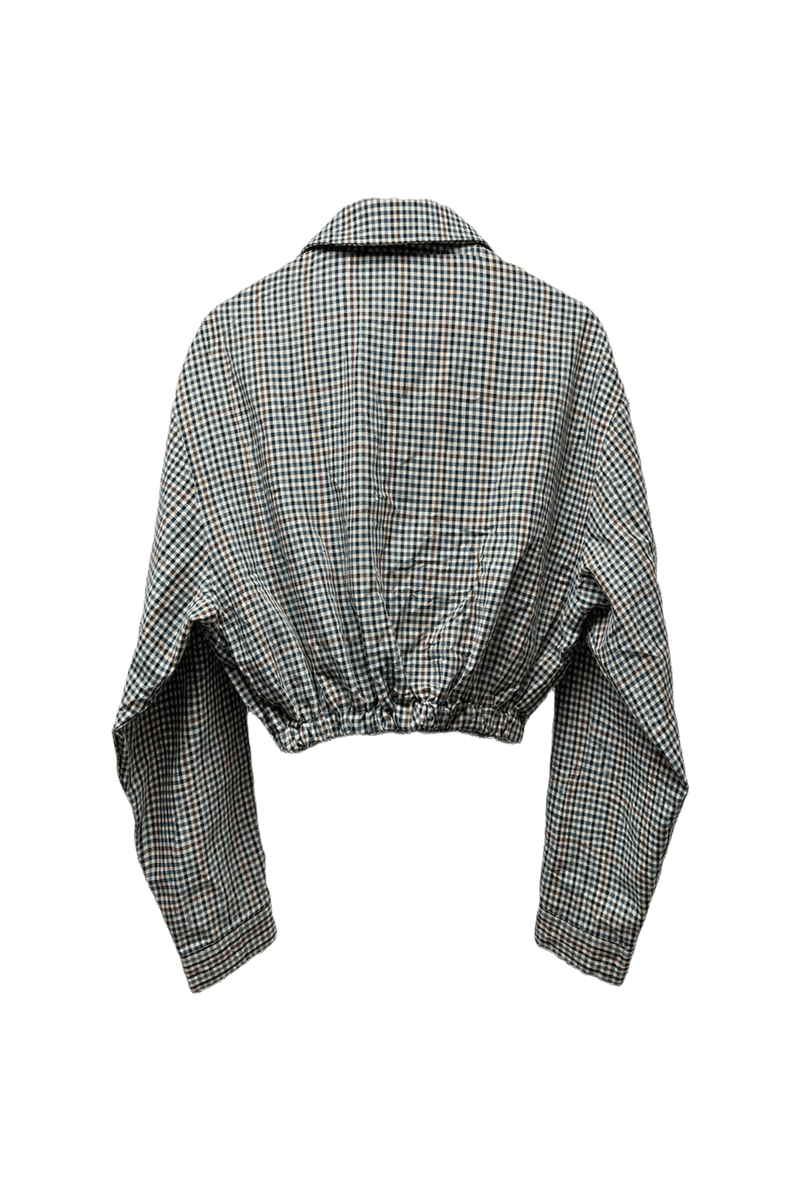 1980s Black & White Cotton Blend Jacket - Back View