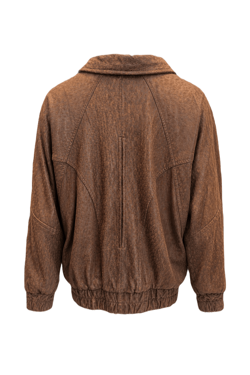 1980s Brown Cotton Blend Jacket - Back View