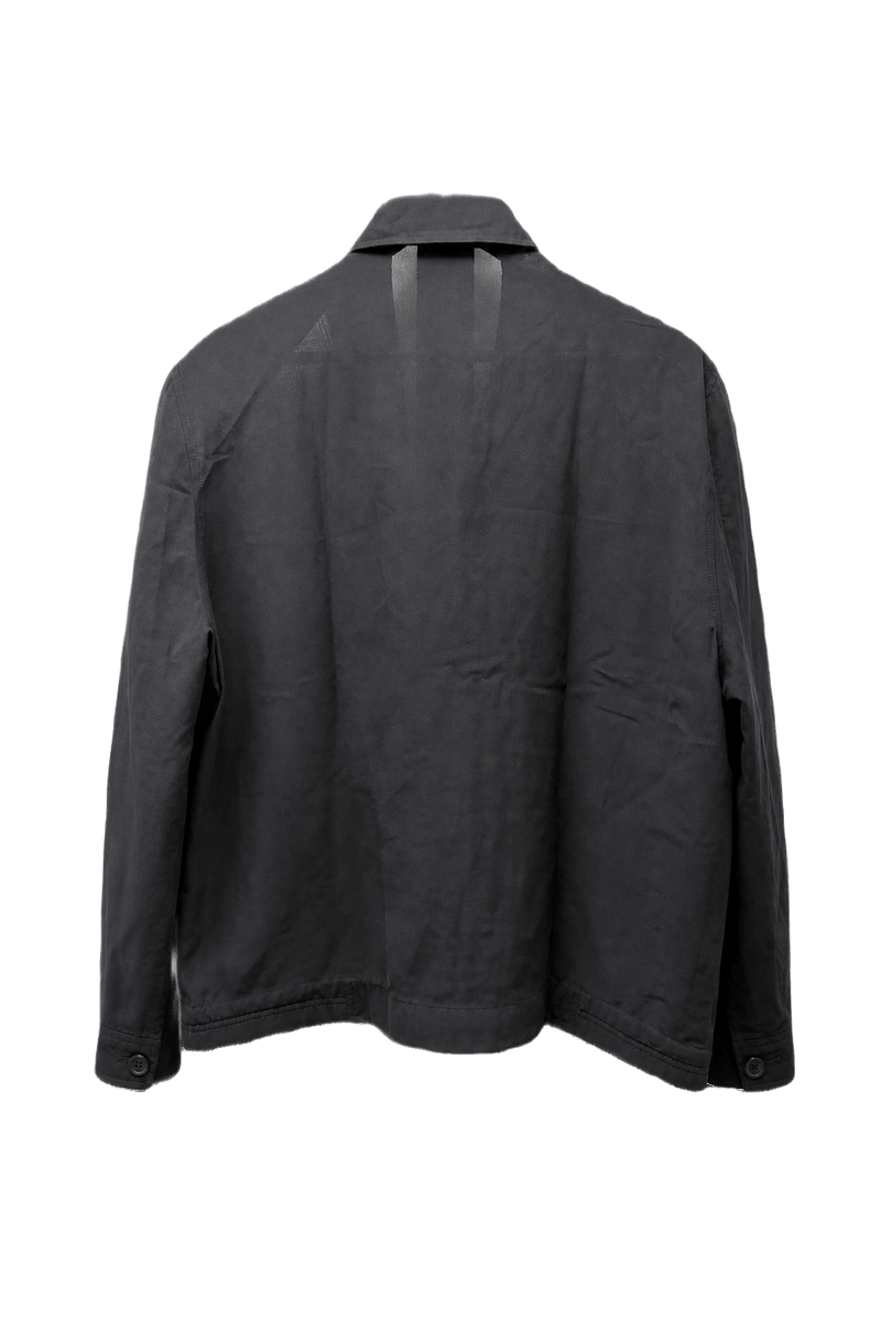 1980s Black Cotton Blend Jacket - Back View