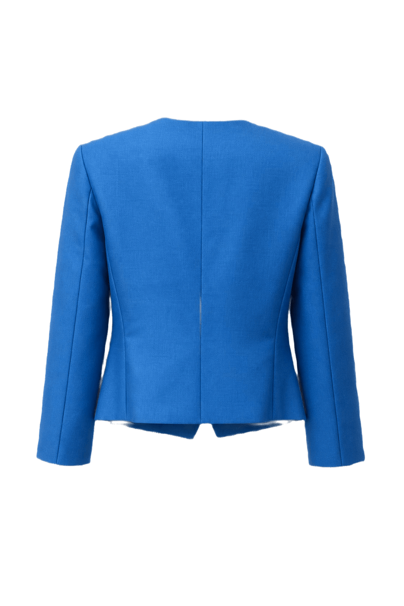 1980s Bright Blue Cotton Blend Jacket - Back View