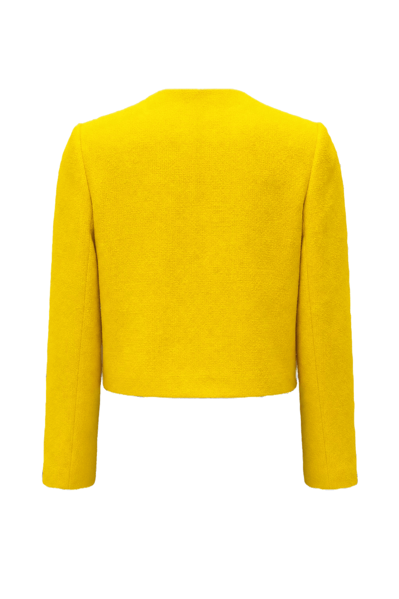 1980s Yellow Wool Blend Jacket - Back View