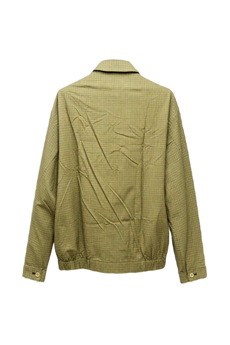 1980s Yellow-Green Cotton Blend Jacket - Back View