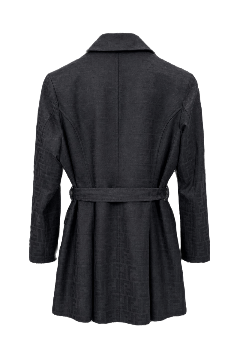1990s Black Cotton Blend Jacket - Back View