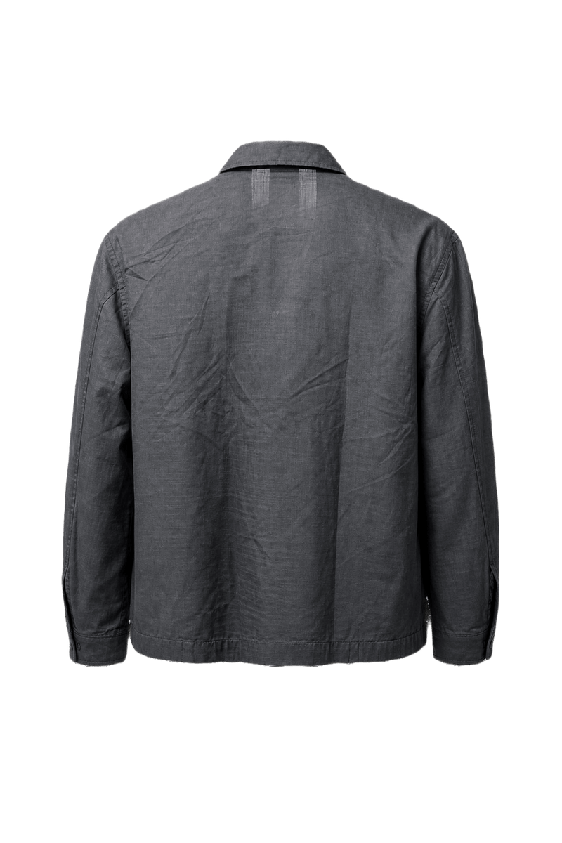 1980s Dark Gray Cotton Blend Jacket - Back View