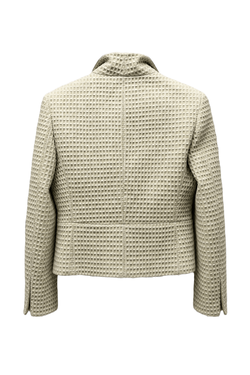 1980s Cream Textured Cotton Blazer - Back View