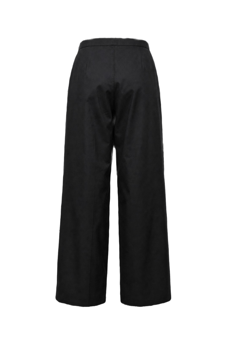 1980s Black Rayon Blend Trousers - Back View