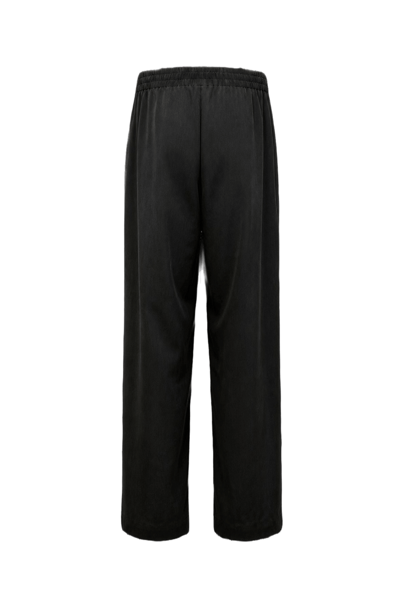 1990s Dark Brown Silk Trousers - Back View