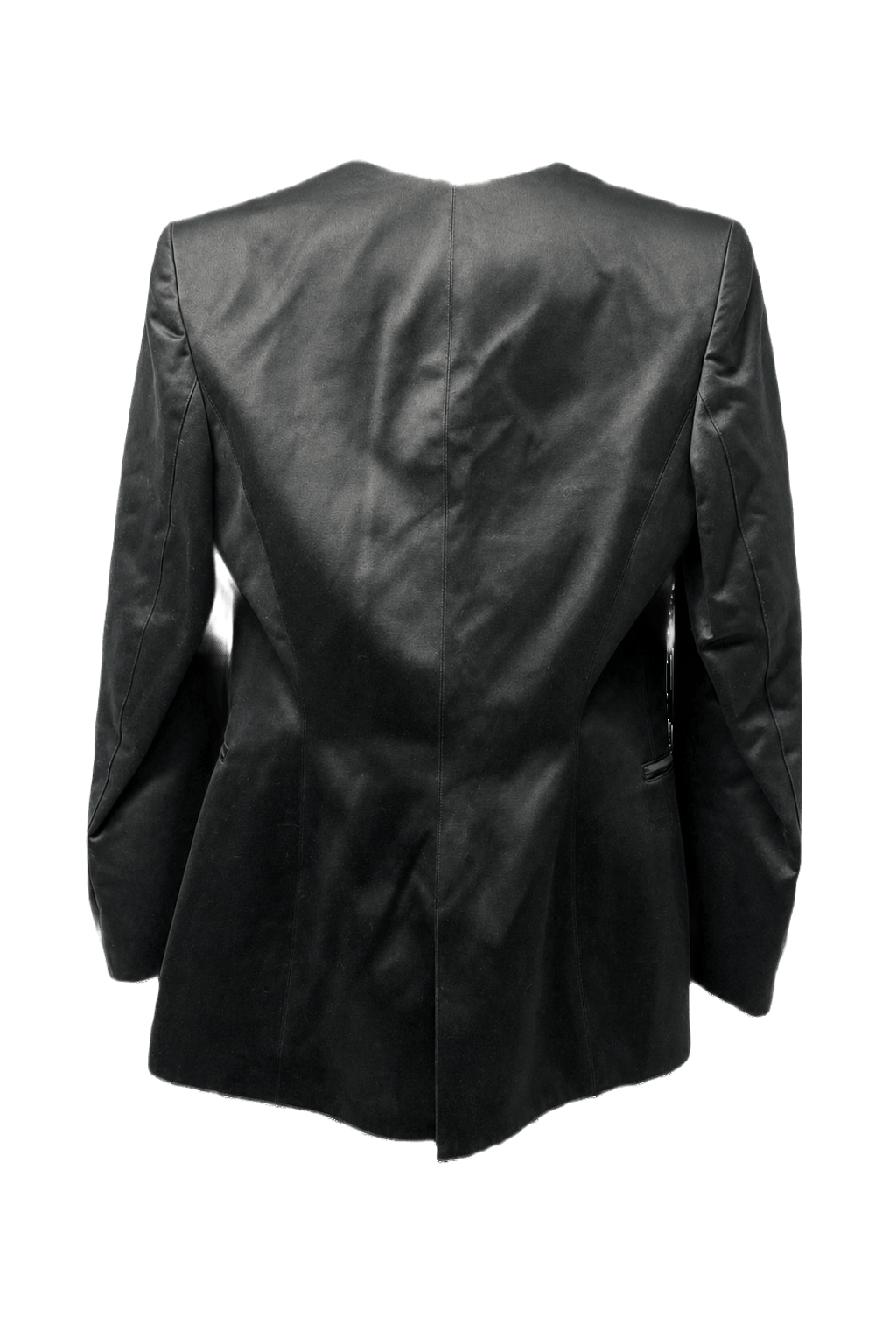 1980s Black Cotton Blend Blazer - Back View