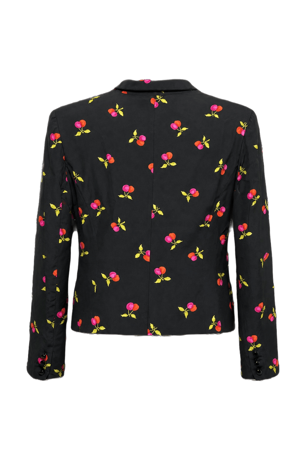 1990s Black Silk Blazer - Back View
