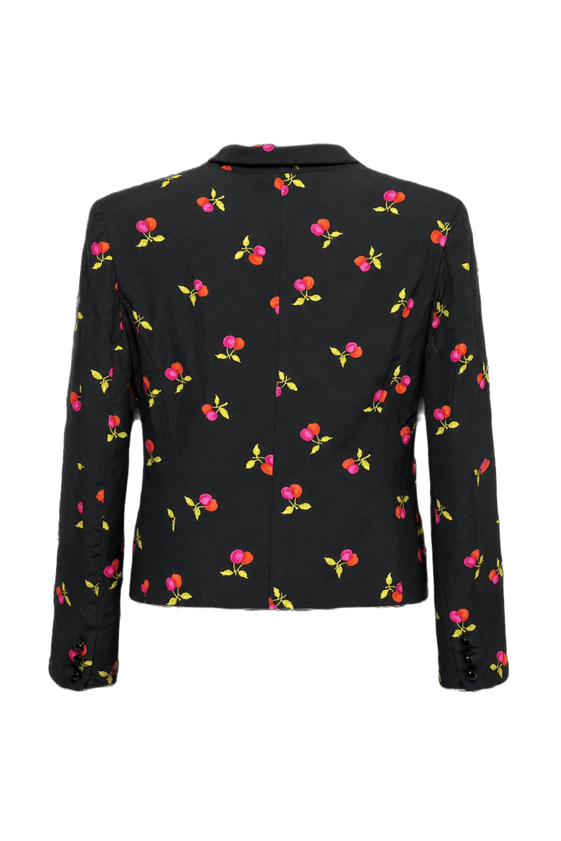 1990s Black Silk Blazer - Back View