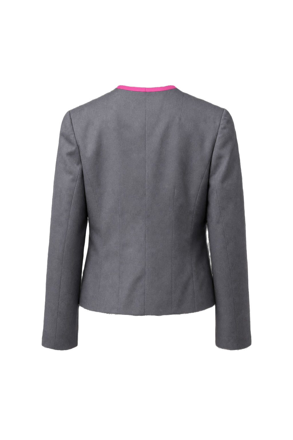 1980s Charcoal Gray Smooth Jacket - Back View