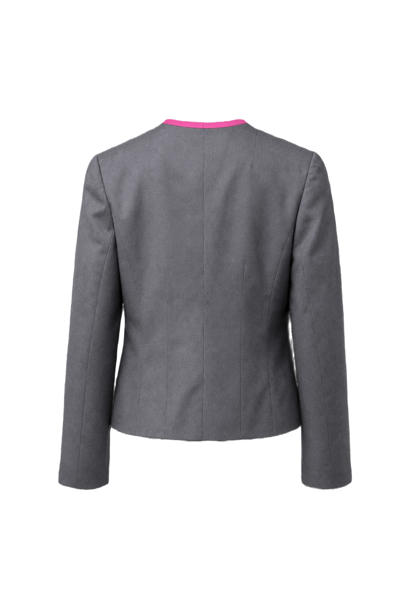 1980s Charcoal Gray Smooth Jacket - Back View