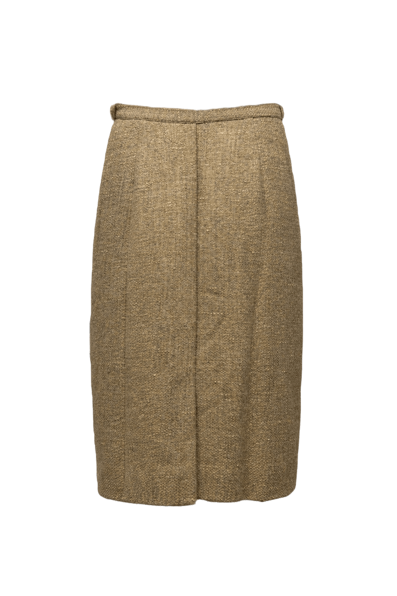 1950s Beige Wool Skirt - Back View