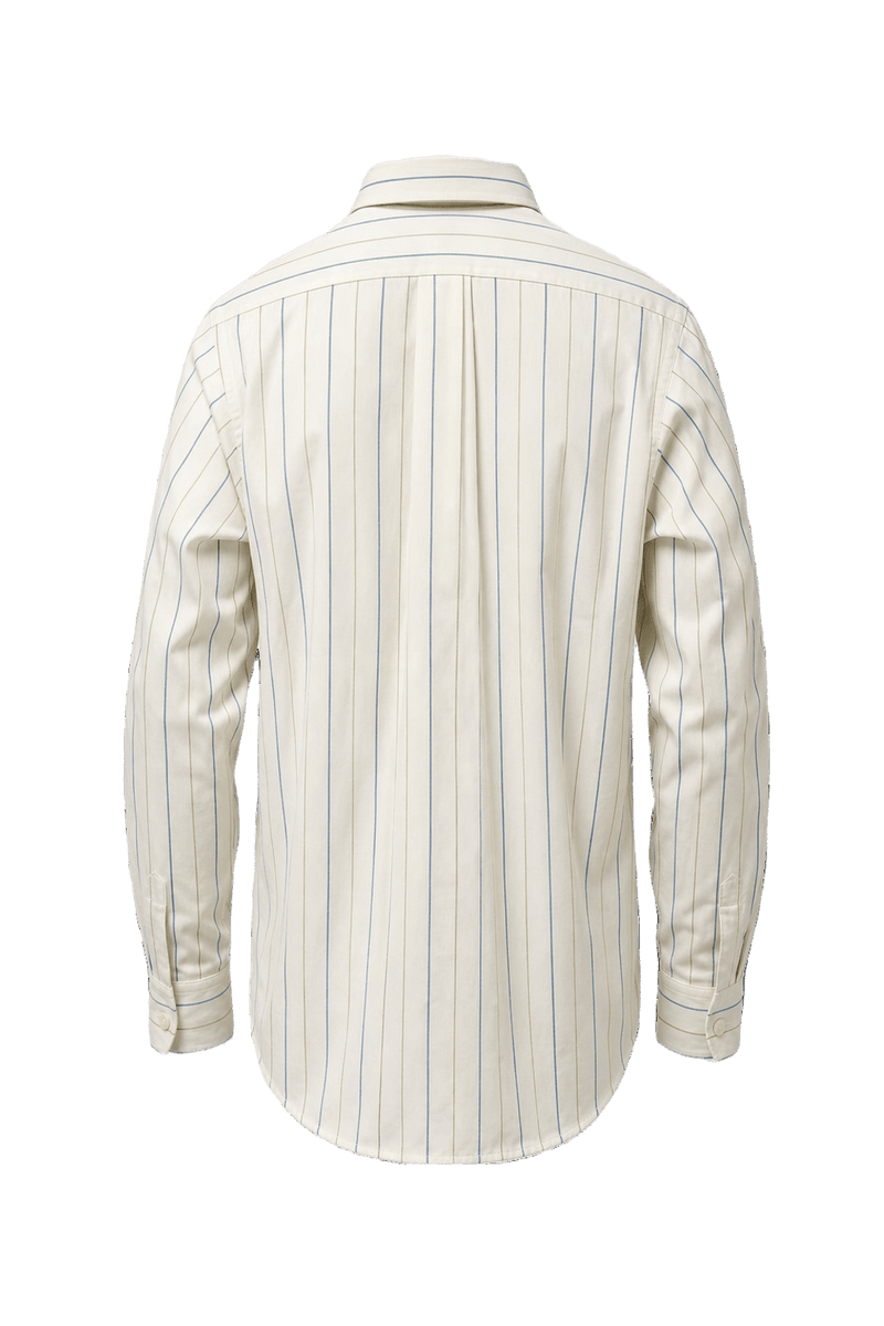 1970s Cream White Cotton Blend Shirt - Back View