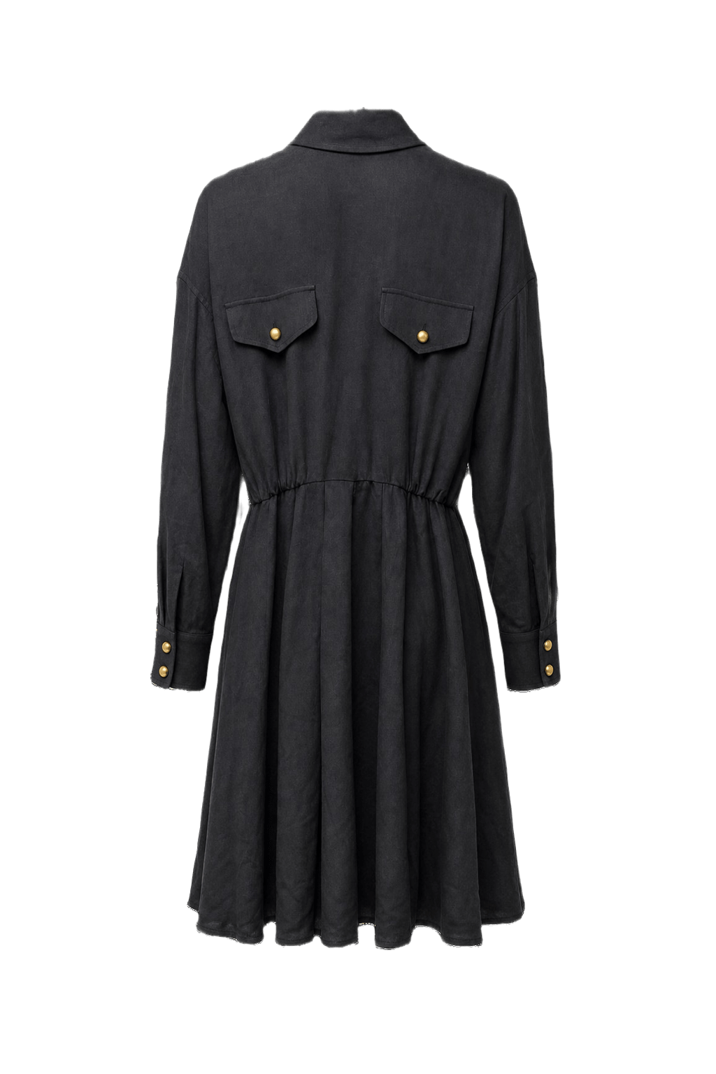 1990s Black Silk Dress - Back View
