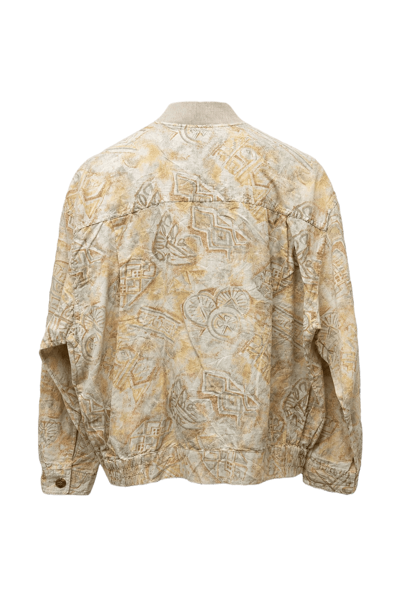 1980s Cream Cotton Blend Jacket - Back View