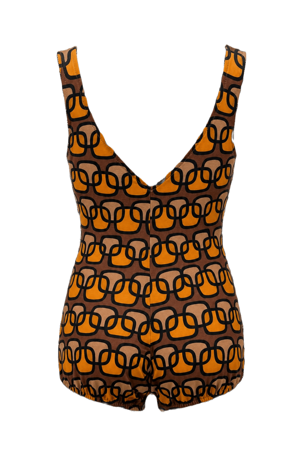 1960s Orange Smooth Swimsuit - Back View